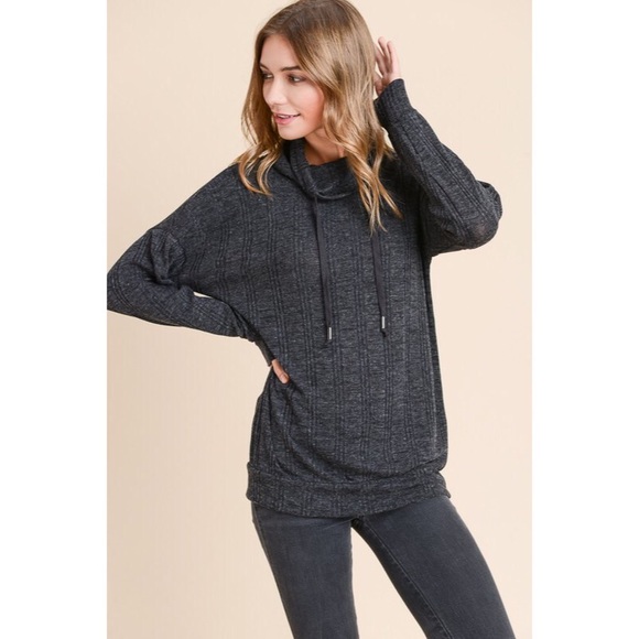 likeNarly Sweaters - Andy Cowl-neck Drawstring Sweater